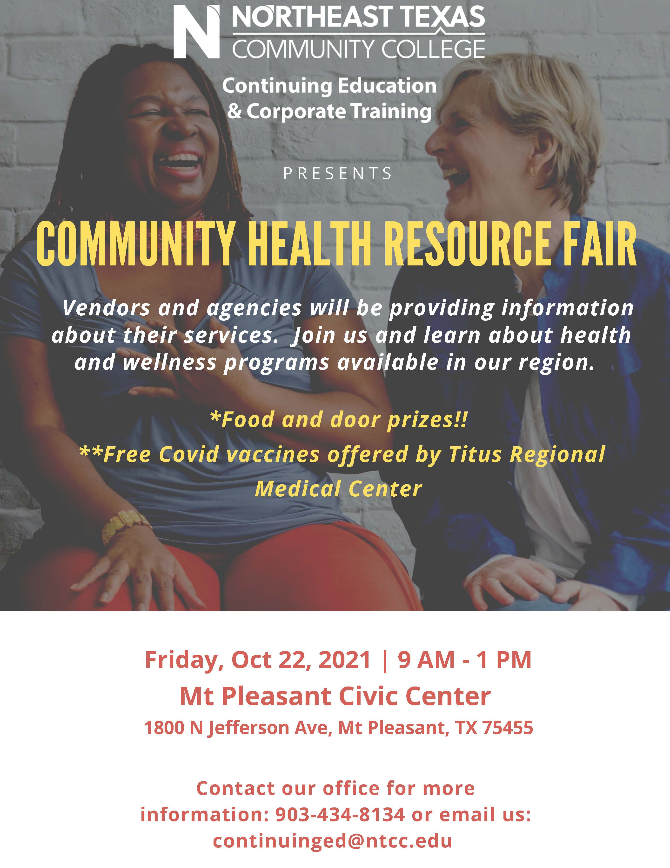 Community Health Resource Fair Northeast Texas Community College